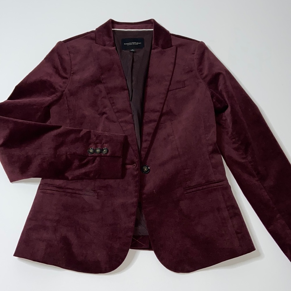 Burgundy banana republic suede blazer coat